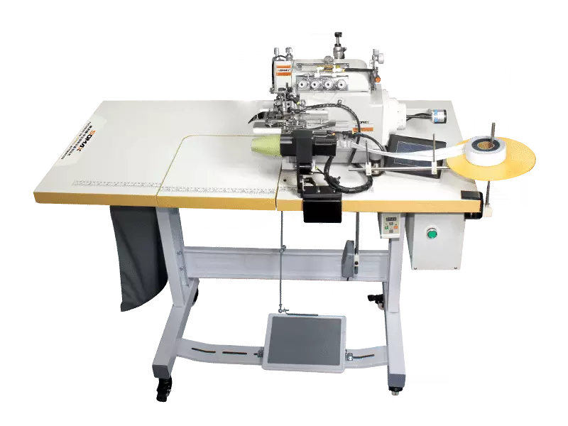 SM-01C Máquina automática para colocar overlock de camisetas con cuello redondo