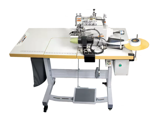 SM-01C Máquina automática para colocar overlock de camisetas con cuello redondo