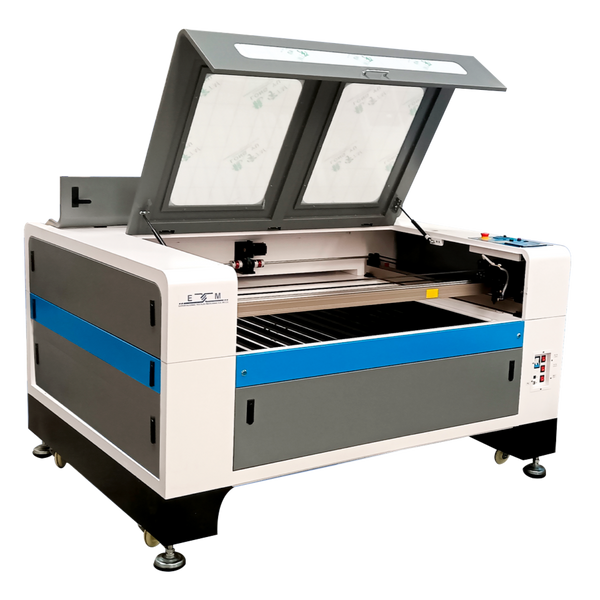 Cortadora Láser ETM 1390, diseñada para ofrecer la mejor calidad de corte y grabado láser con una potencia de peak 143w con certificaciones ambientales globales y precisión de 0.005mm.