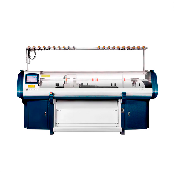 Tejedora Rectilínea Cixing HP2, este modelo está equipado con dispositivos de peine, pinzas y tijeras a los dos lados de la frontura, con un nuevo sistema de control, la máquina puede trabajar con hasta 16 guía hilos, sin tener ningún problema de cruce entre ellos.