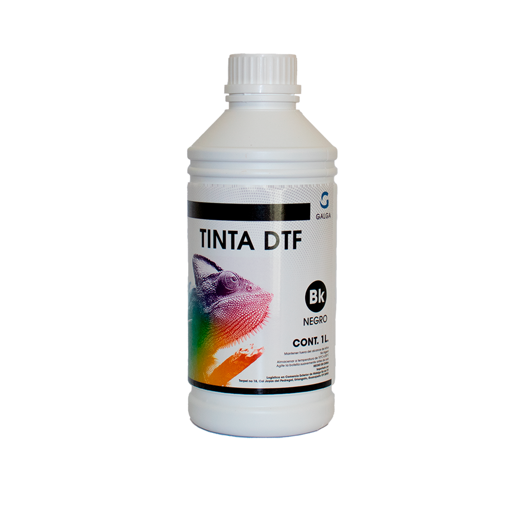 Botella de tinta DTF color negro para impresoras direct to film