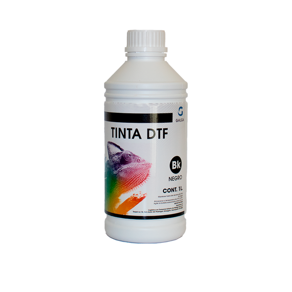 Botella de tinta DTF color negro para impresoras direct to film